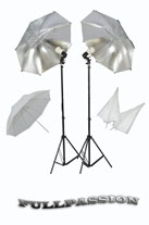 Kit Parapluies Barebulb (Flash) Argent et Blanc
